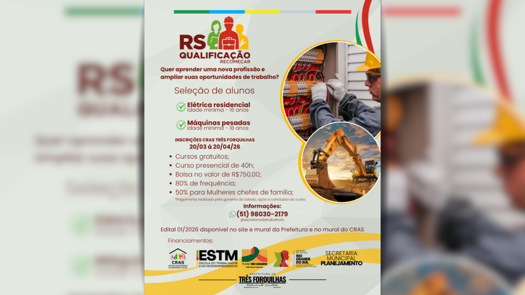📢 OPORTUNIDADE DE QUALIFICAÇÃO PROFISSIONAL!